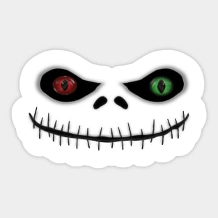 Funny Pumpkin Scary Evil Face Smile Sticker